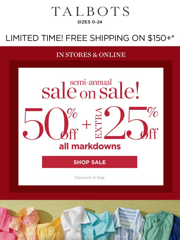 🔴 EXTRA 50% + 25% off all markdowns 🔴