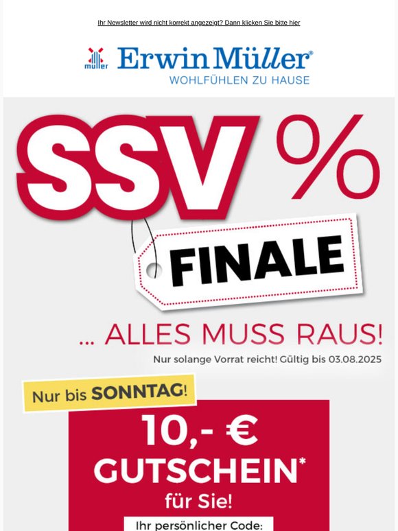 10 € GUTSCHEIN zum SSV-Finale!