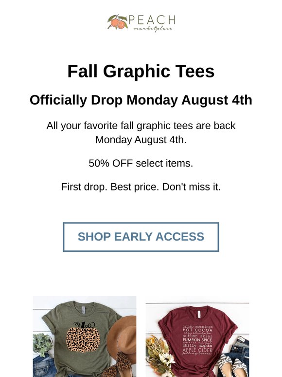 🧡🍂 Fall Graphic Tees Drop Monday August 4