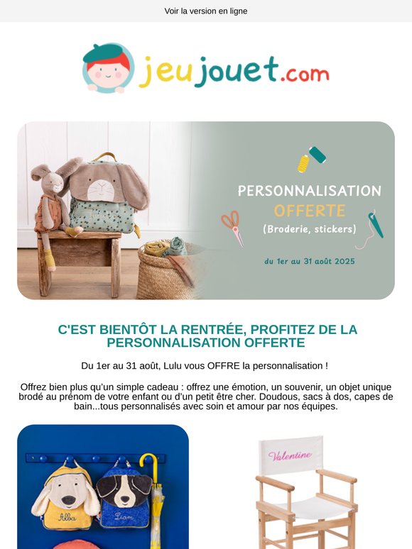 Personnalisation OFFERTE : un cadeau unique à offrir tout le mois d'août !