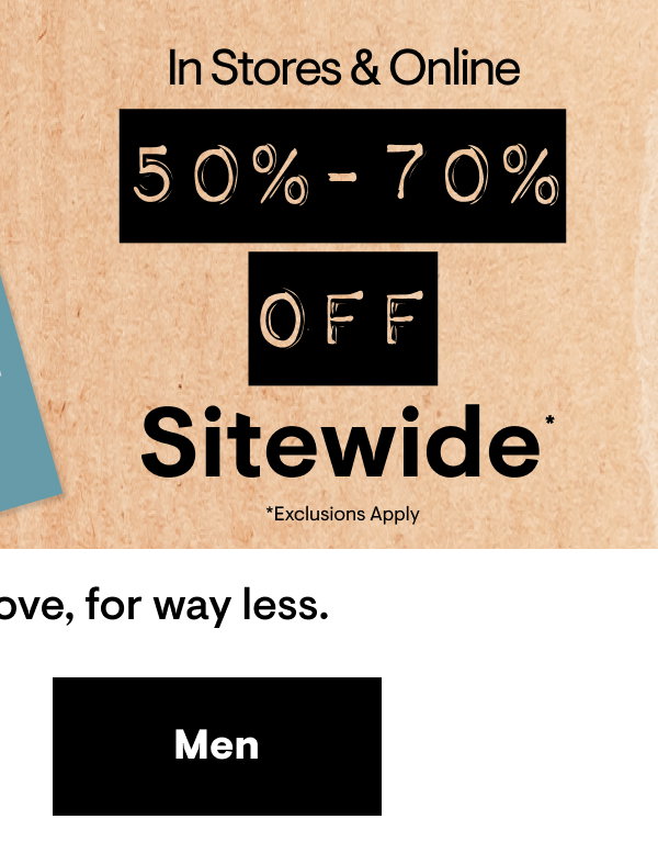50-70% off Shop Men