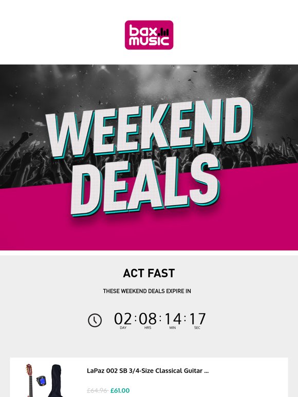 The weekend's coming up...