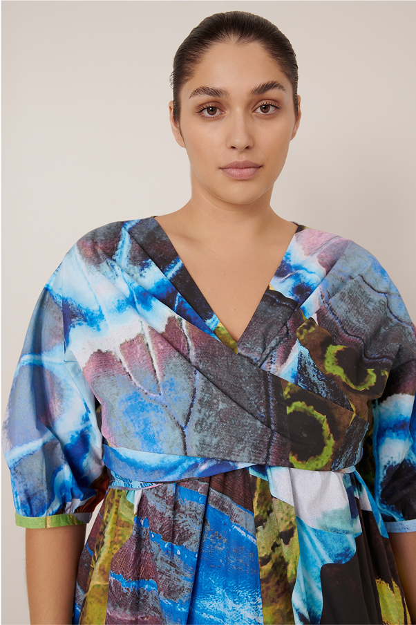 Model wearing the Marta Dress in Monarch