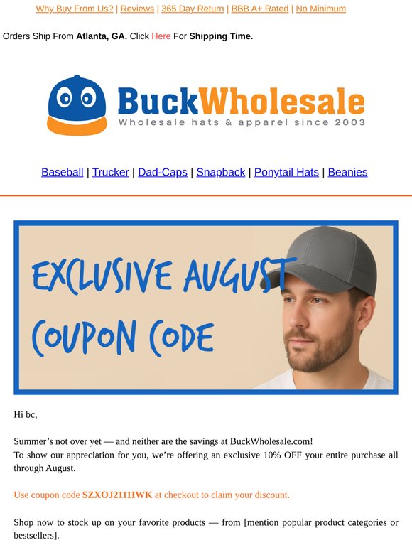 bc , Your Exclusive 10% OFF Coupon Inside — Only for August!