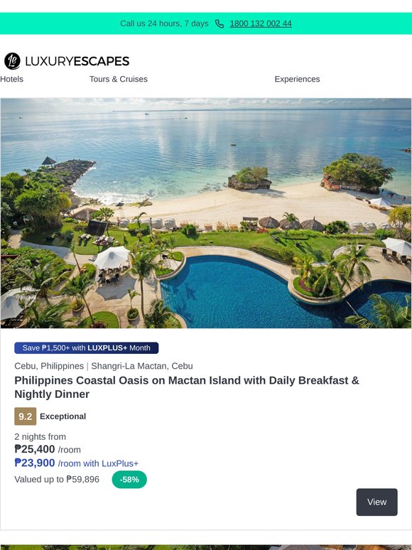 Philippines Coastal Oasis w. Daily Breakfast & Nightly Dinner