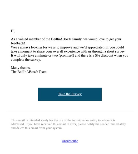 Quick feedback + 5% off for you