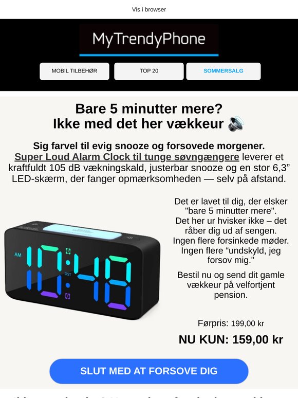 Elsker du at sove? Det her vækkeur er ligeglad 🔊