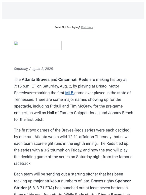 What to watch Saturday night: Historic Braves vs. Reds matchup, WNBA, UFC + more best bets