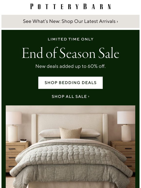 Don't miss UP TO 60% OFF new deals