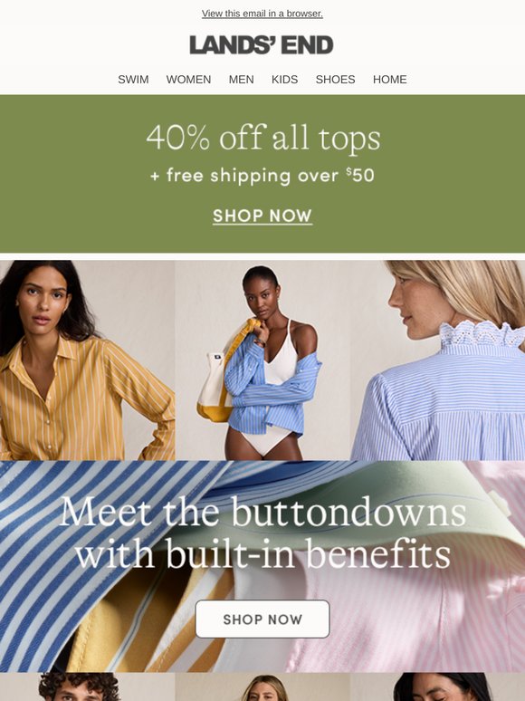 Smarter-by-design buttondowns, 40% off