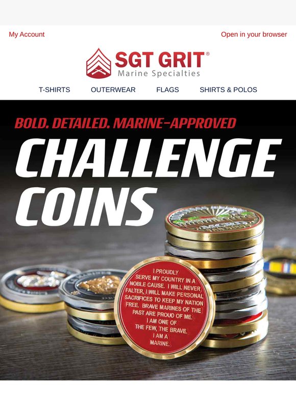 Bold. Detailed. Marine-Approved—Challenge Coins Are Here! 🔥
