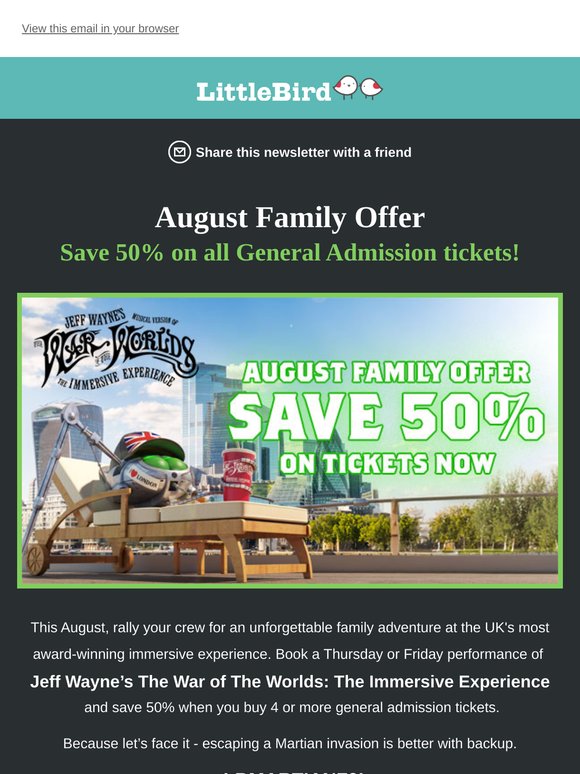 Half-Price August Family Offer inside...