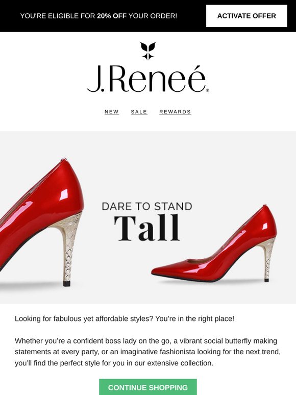 👠 Window shopping? Come back for 20% off 👠