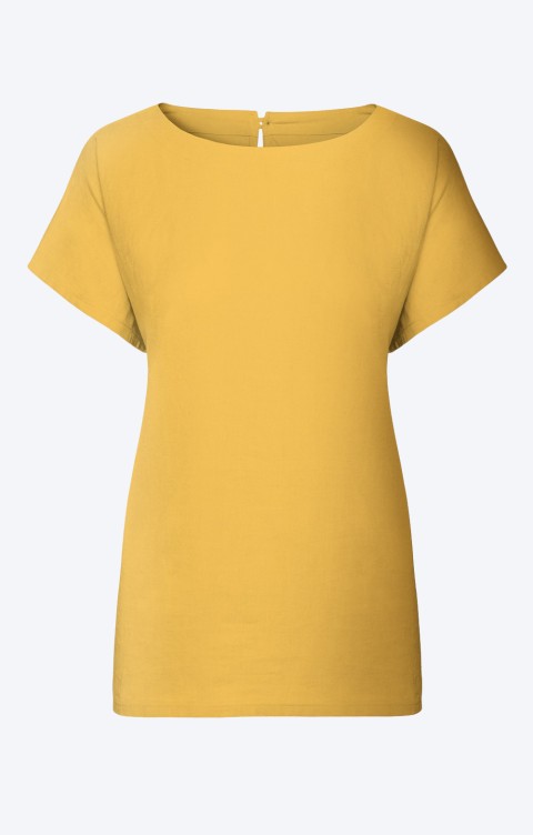 Ladies Linen Blend Crew Top