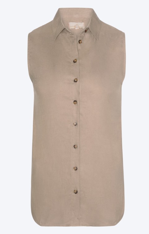 Ladies Linen Rich Sleeveless Shirt