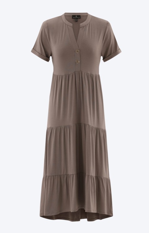 V-NECK JERSEY LONG DRESS