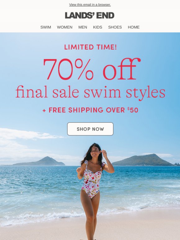 Limited time! 70% off final sale swim