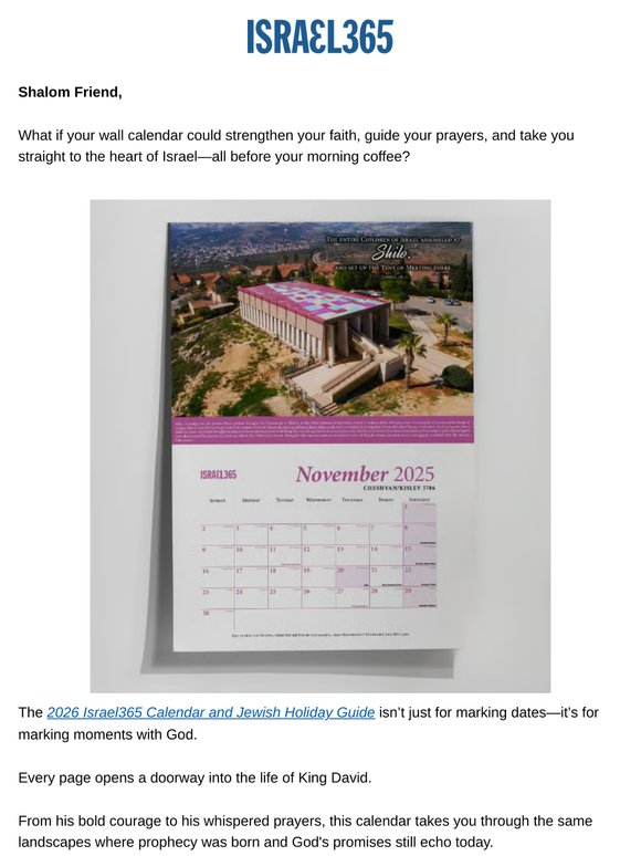 NEW: The 2026 Israel365 Calendar is here!