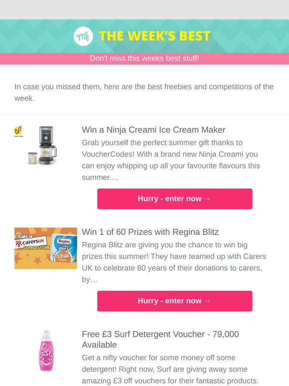 Free £3 Surf Detergent Voucher - 79,000 Available