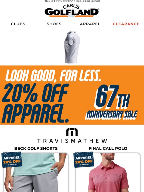 EVERYTHING MUST GO 🤯 20% OFF APPAREL* | 67th Anniversary Coupons