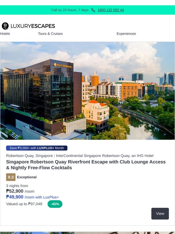 InterContinental Singapore Luxury: Robertson Quay Riverfront Escape w. Club Lounge Access & Nightly Free-Flow Cocktails
