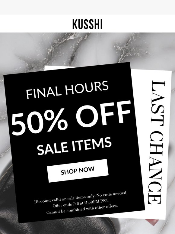 Last Chance: 50% Off Ends TONIGHT