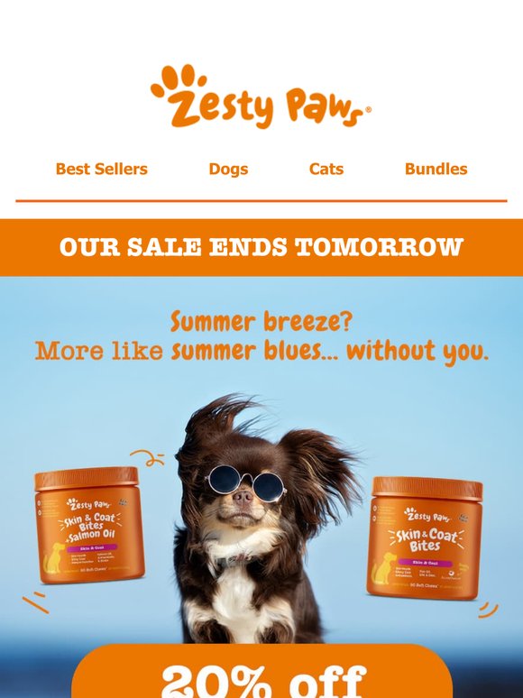 📣 Ends tomorrow! Don't miss out on 20% OFF skin & coat products‼️