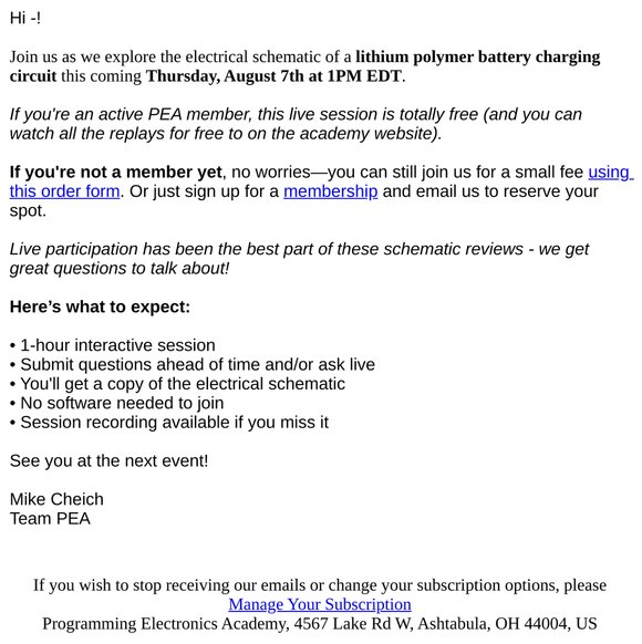 Need your batteries charged?