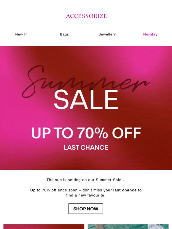 Last chance for up to 70% off!