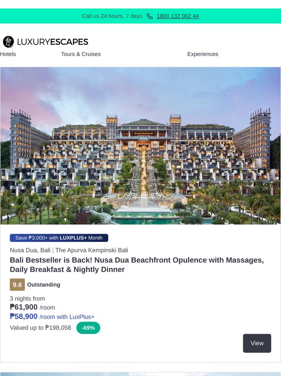 Bali Bestseller is Back! Nusa Dua Beachfront Opulence w. Massages, Daily Breakfast & Nightly Dinner
