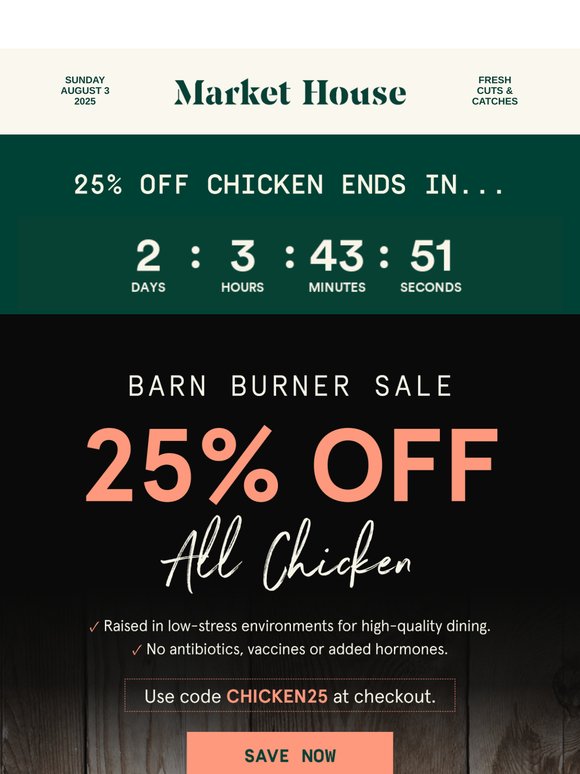 25% OFF All Chicken 🐔