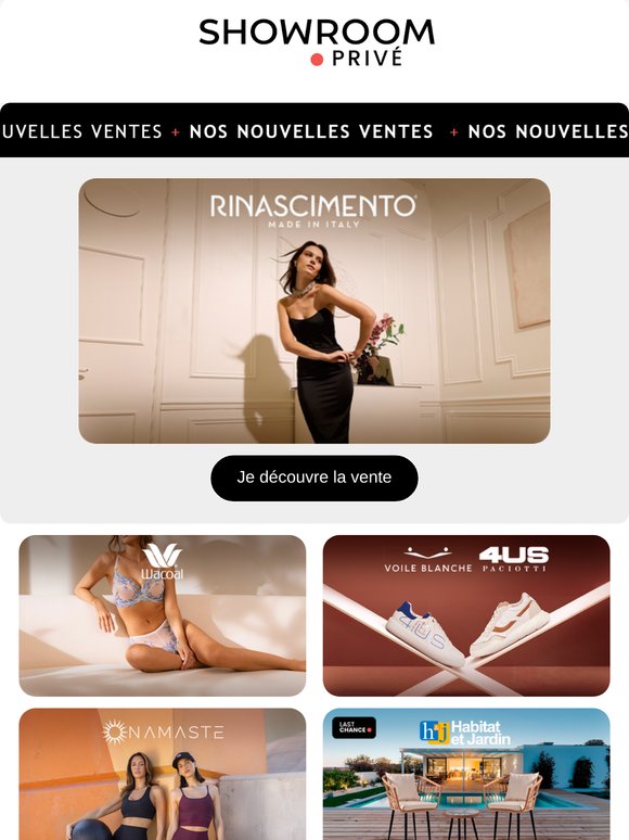 RINASCIMENTO, DIAMOND & CO, WACOAL et 11  nouvelles ventes en ligne aujourd'hui