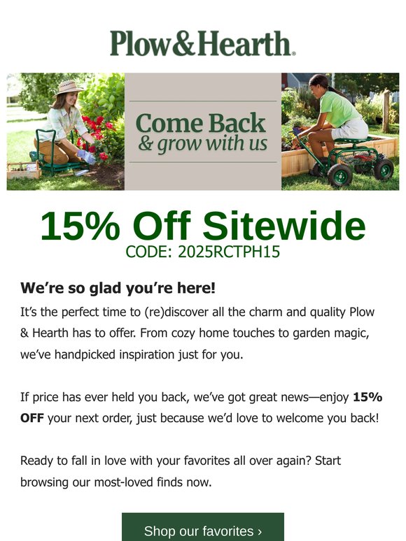 VIP Special: 15% Off Sitewide Savings