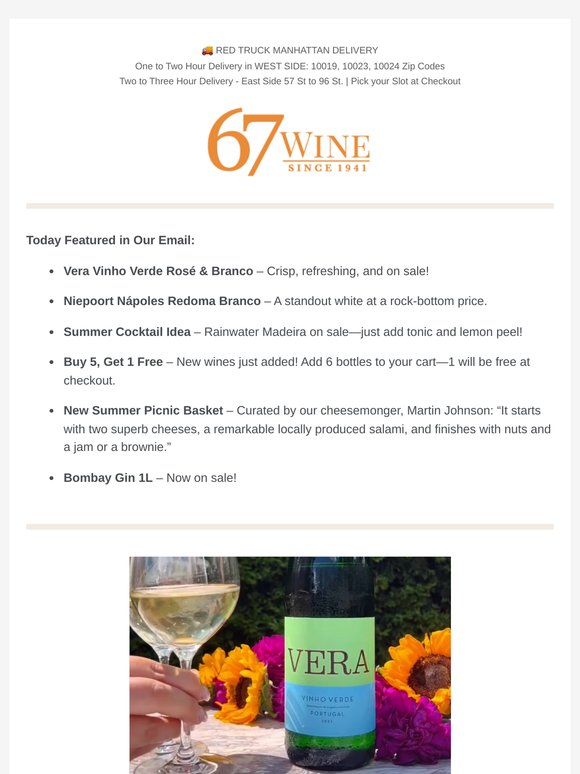 Hot Deals: Vera Vinho Verde, Niepoort White, Bombay Gin & More!
