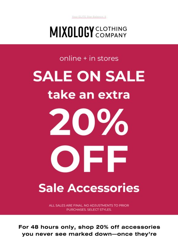 48 HOURS ONLY: 20% Off Sale Accessories ✨