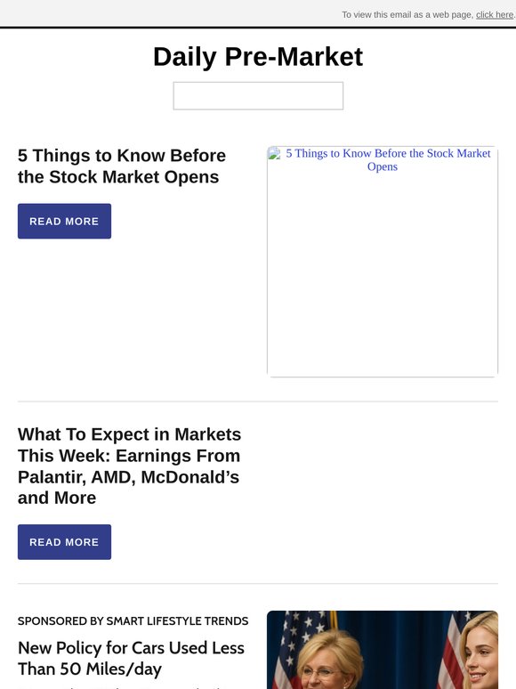 5 Things to Know Before the Stock Market Opens
