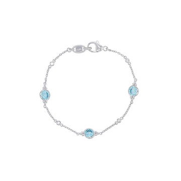 Judith Ripka 3.2ctw Sky Blue Bella Luce Diamond Simulant Rhodium Over Sterling Silver Bracelet