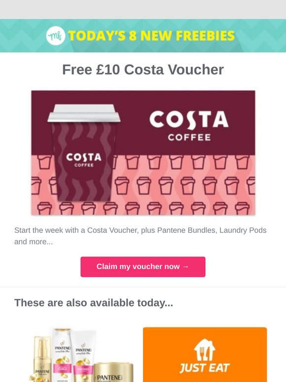 Free £10 Costa Voucher