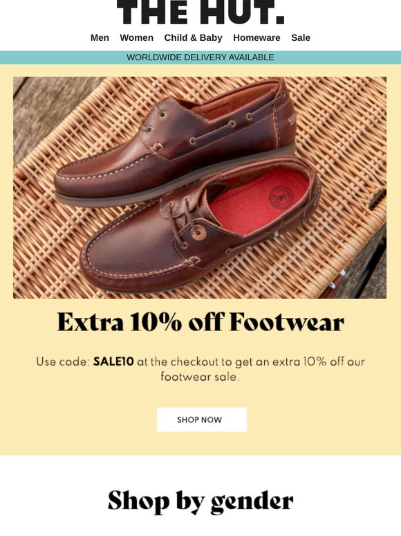 Extra 10% off footwear