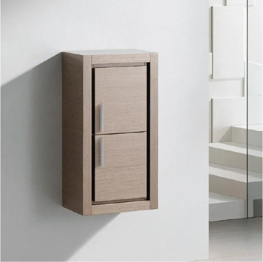 Image of Bathroom Linen Side Cabinet in Gray Oak