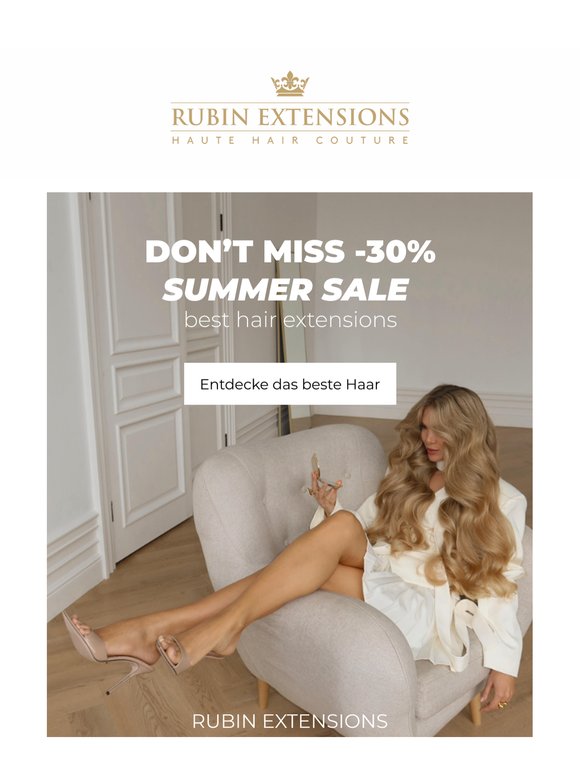 DON’T MISS -30% SUMMER SALE