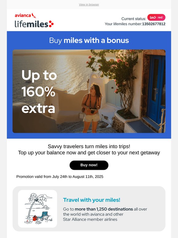 🤫The secret to traveling? Buy miles with up to 160% extra