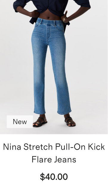 Nina Stretch Pull-On Kick Flare Jeans