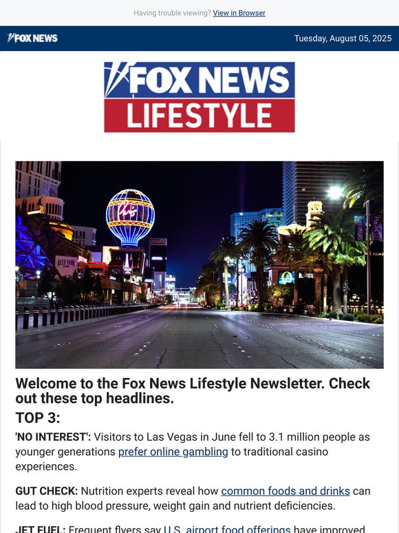 Vegas casino culture rejected by young gamblers, plus the best US airport foods
