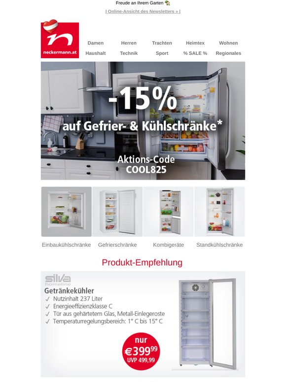 Jetzt -15% auf Gefrier- & Kühlschränke sparen! ❄️
