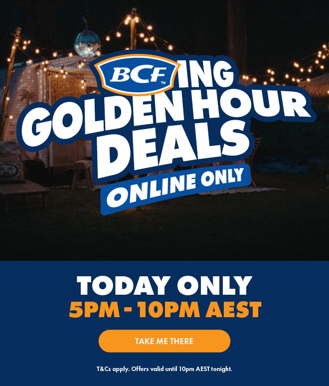 BCFing Golden Hour Deals online only 5pm today