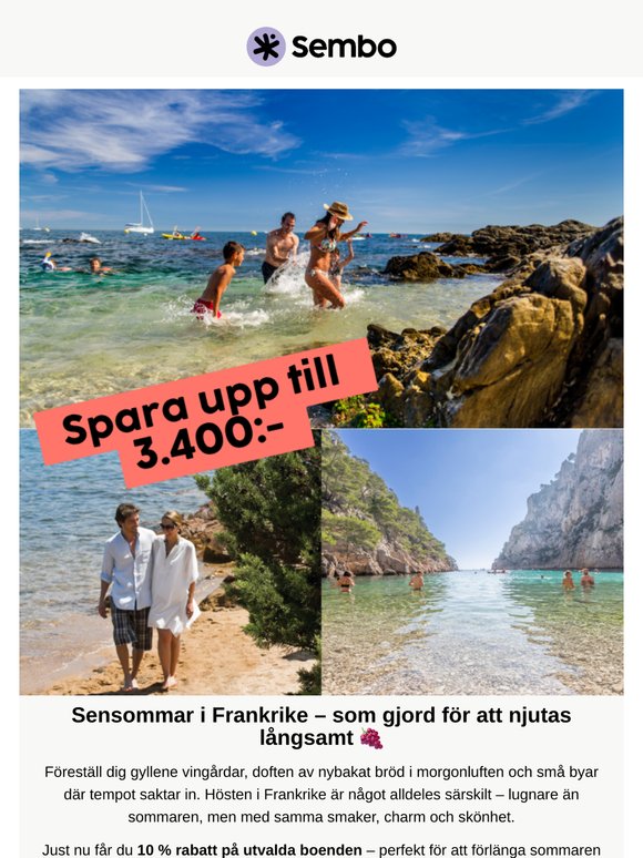 Upp till 3.400:- i rabatt på höstens resa till Frankrike – boka senast 2 september🍇🇫🇷