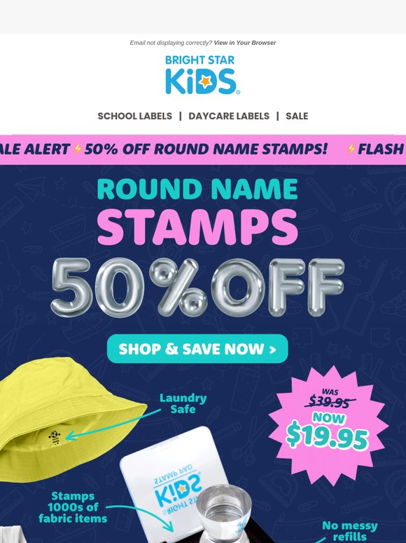 ⚡ 50% OFF Round Name Stamps 😱