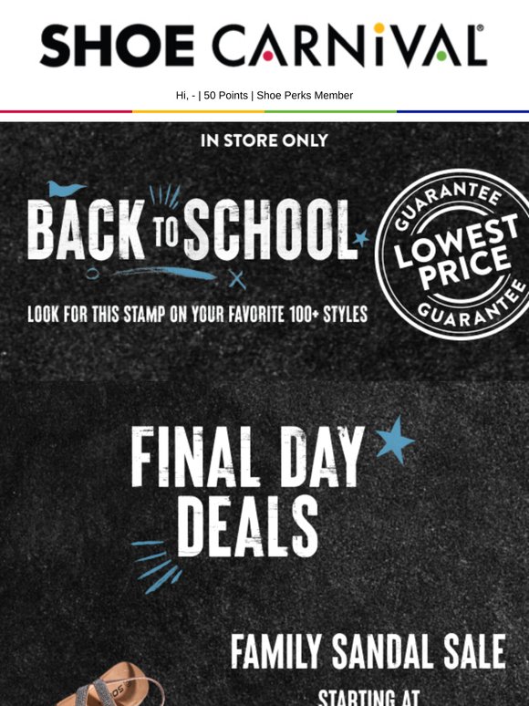 FINAL DAY DEALS: 50% OFF Sandals