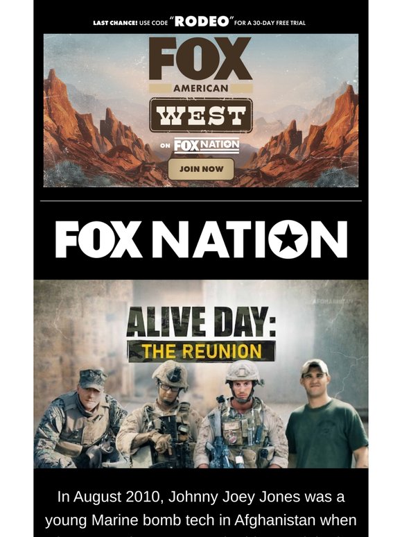 Last Chance! Try Fox Nation For FREE!